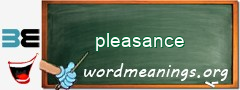 WordMeaning blackboard for pleasance